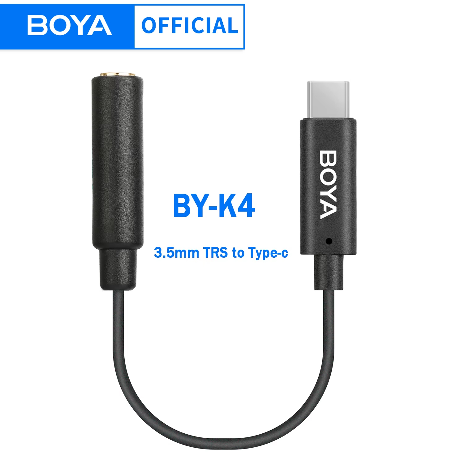 Trs Cable - อะแดปเตอร์แปลงเสียง BOYA BY-K4 3.5 มม. TRS