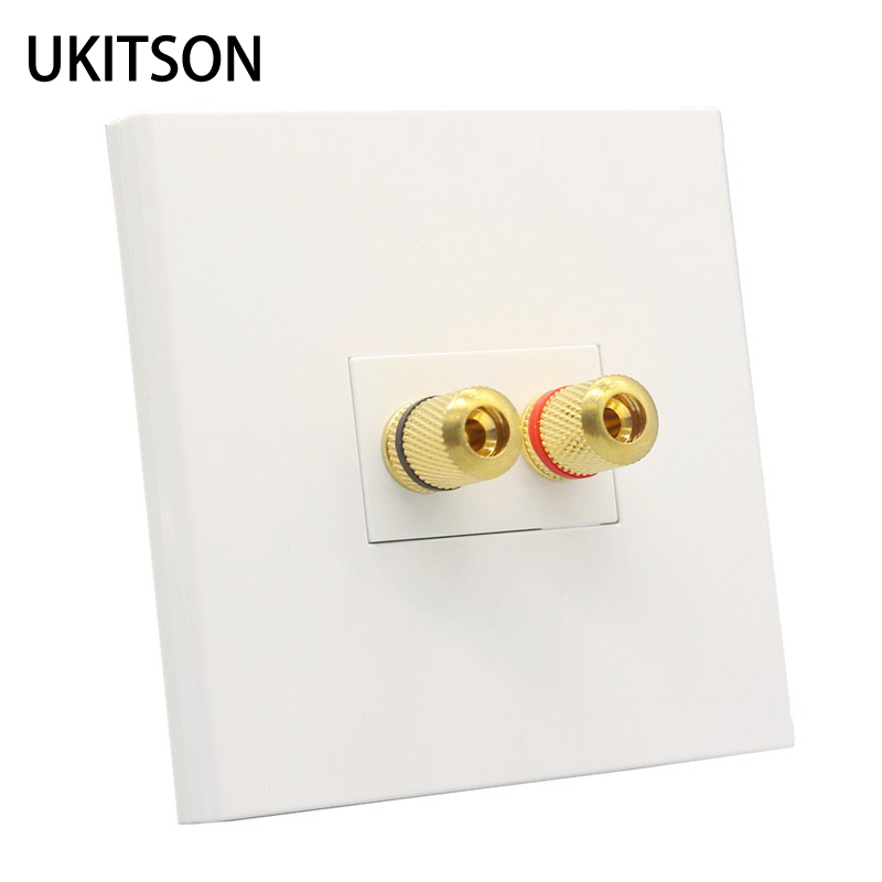 Banana Plug - ลำโพงเสียงแผงขั้วต่อปลั๊กกล้วยสีขาวสีเสียง Hifi Connector Outlet Socket Gold