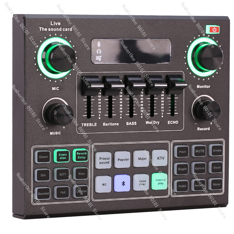 Usb Sound Card - ชุดไมโครโฟนพร้อมการ์ดเสียง V9 การ์ดเสียง USB สำหรับไลฟ์สด ร้องเพลง