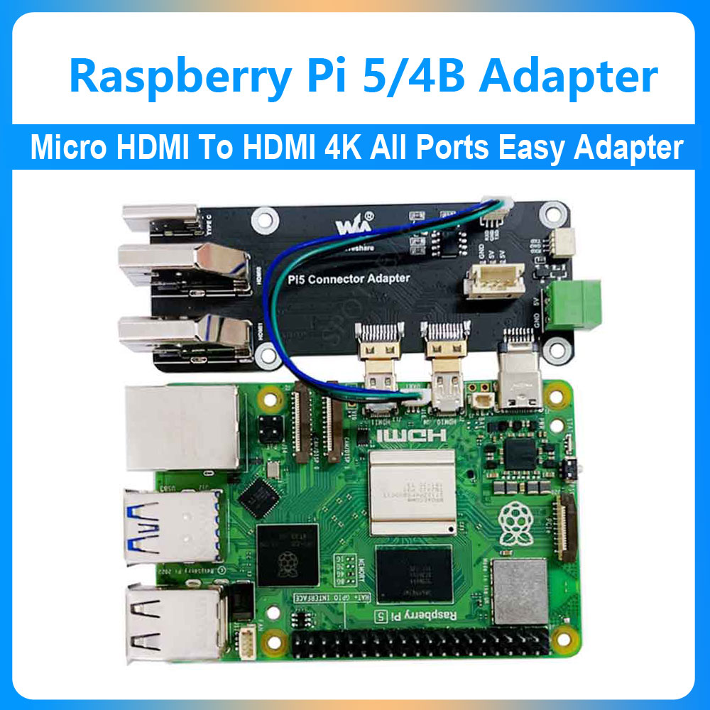 Mdi Cable - บอร์ดอะแดปเตอร์ Raspberry Pi 5/4B Micro HDMI